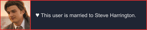 this user is married to steve harrington